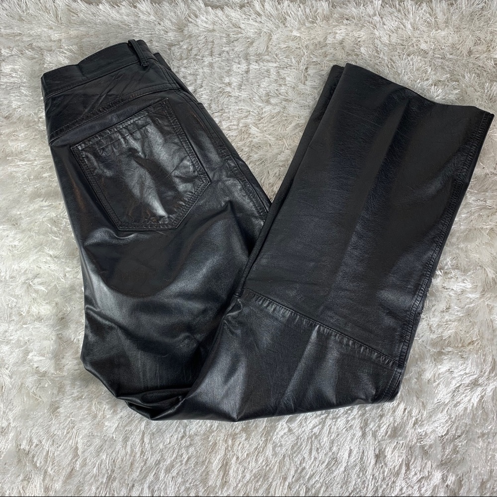 Vintage Black Leather Pants Sz 28" waist